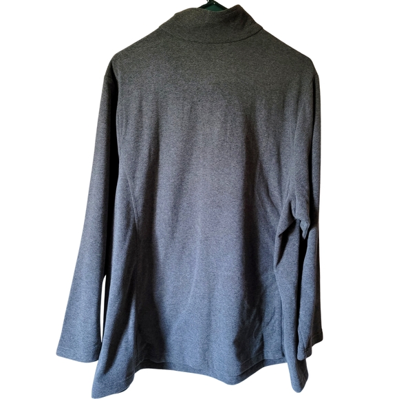 Womens Plus Fleece Lands' End Charcoal Quarter-Zip Fleece Sz 2X - Picture 2 of 12